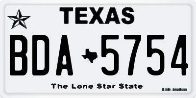TX license plate BDA5754