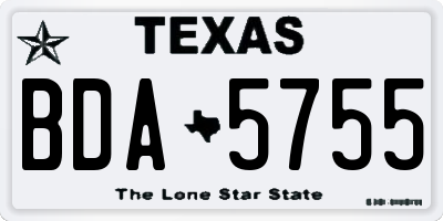 TX license plate BDA5755