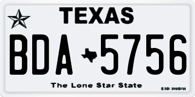 TX license plate BDA5756