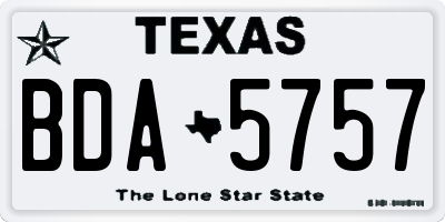 TX license plate BDA5757