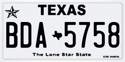 TX license plate BDA5758