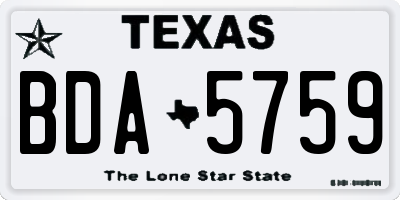 TX license plate BDA5759