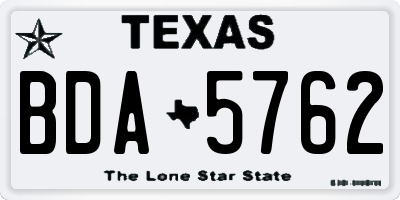 TX license plate BDA5762
