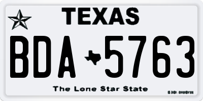 TX license plate BDA5763