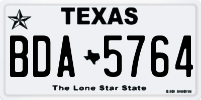 TX license plate BDA5764