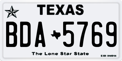 TX license plate BDA5769