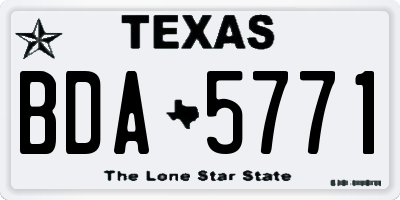 TX license plate BDA5771