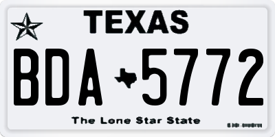TX license plate BDA5772