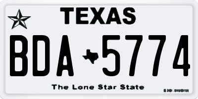 TX license plate BDA5774