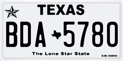 TX license plate BDA5780