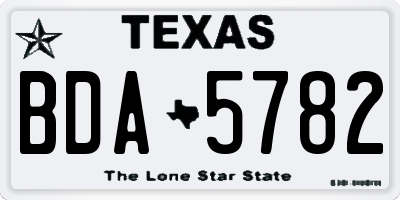 TX license plate BDA5782