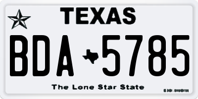 TX license plate BDA5785