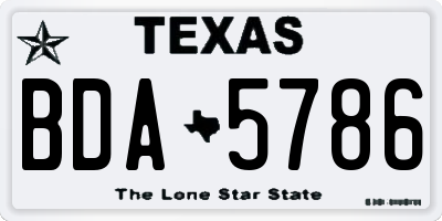 TX license plate BDA5786