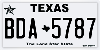 TX license plate BDA5787