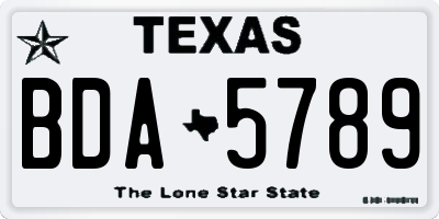 TX license plate BDA5789