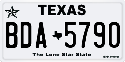 TX license plate BDA5790
