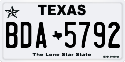 TX license plate BDA5792