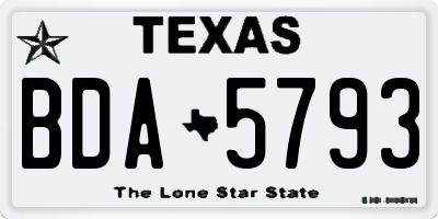 TX license plate BDA5793