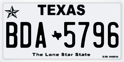 TX license plate BDA5796