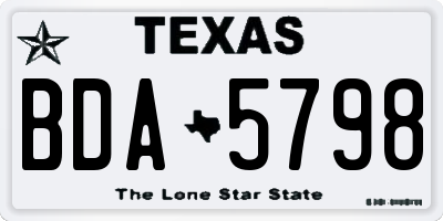 TX license plate BDA5798