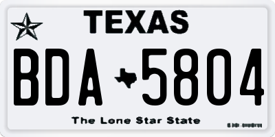 TX license plate BDA5804