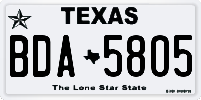TX license plate BDA5805