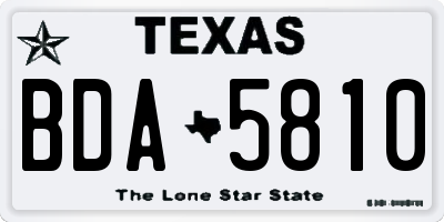 TX license plate BDA5810