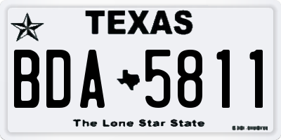 TX license plate BDA5811