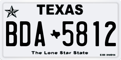 TX license plate BDA5812