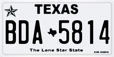 TX license plate BDA5814