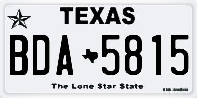 TX license plate BDA5815