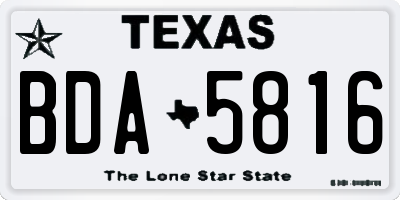 TX license plate BDA5816