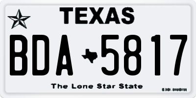 TX license plate BDA5817