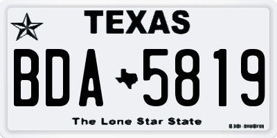 TX license plate BDA5819