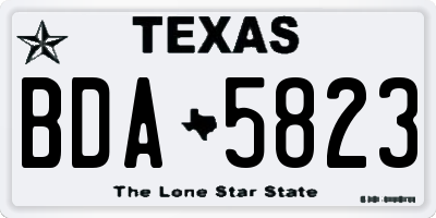 TX license plate BDA5823