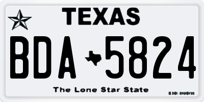 TX license plate BDA5824