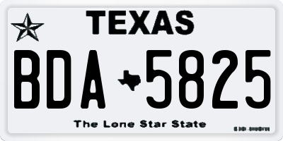TX license plate BDA5825