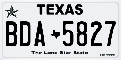 TX license plate BDA5827