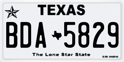 TX license plate BDA5829