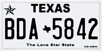 TX license plate BDA5842
