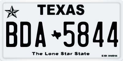 TX license plate BDA5844