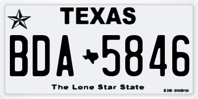 TX license plate BDA5846