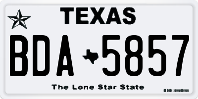 TX license plate BDA5857