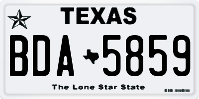 TX license plate BDA5859