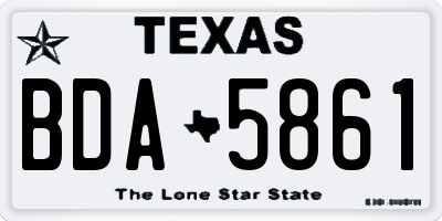 TX license plate BDA5861