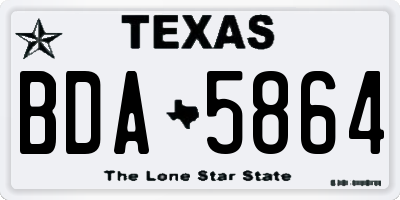 TX license plate BDA5864