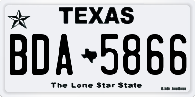 TX license plate BDA5866