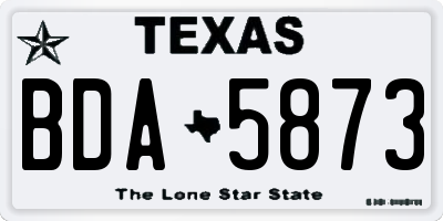 TX license plate BDA5873