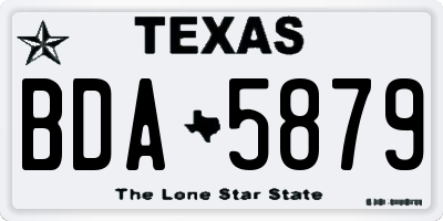 TX license plate BDA5879
