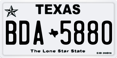 TX license plate BDA5880